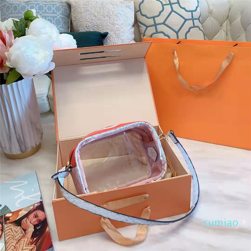 

Fashion Crossbody Bag Designer Women Shoulder Bags Transparent Clear PVC Letter Lady, Red