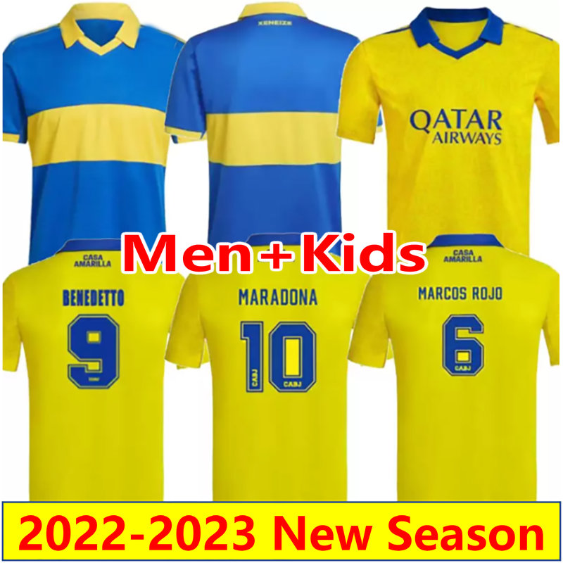 

22 23 Boca Juniors MEDINA VILLA Soccer Jerseys fans player FERNANDEZ BENEDETTO ZEBALLOS MARADONA maillots ROMERO VARELA VAZQUEZ Football Shirts men kids Uniforms, Fans 22-23 away