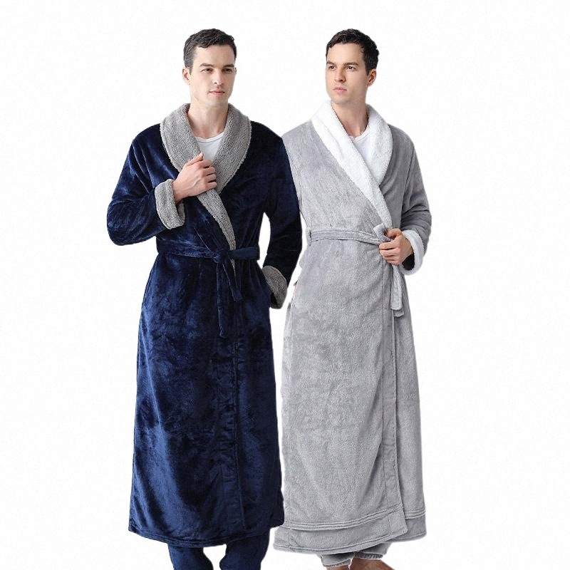 

Men's Sleepwear men's Sleepwear Men Flannel Pajamas Set With Pants Winter Warm Lounge Wear Casual Kimono Robe Gown Soft Coral Fleece Intimate Lingerie t0rC#, Gray