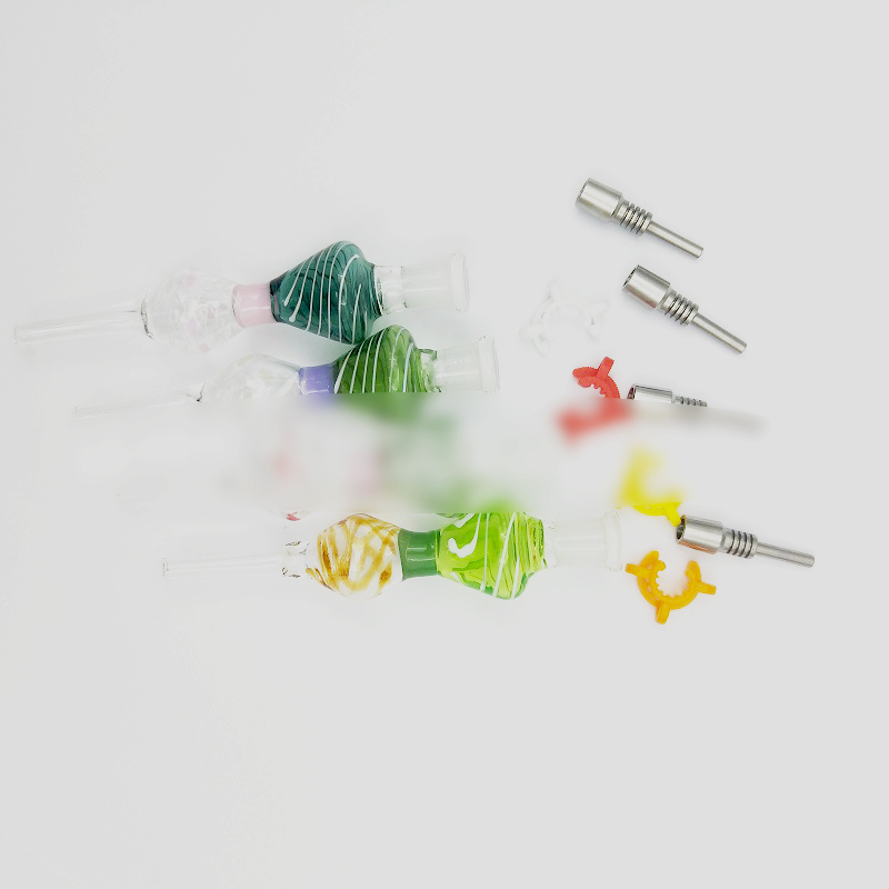 

Hookahs 130Mm Nector Collector Kit with Titanium Tips Wax Dabber Mouthpiece High Borosilicate Glass Pipe Micro Nc Collector Set Water Mini Bong