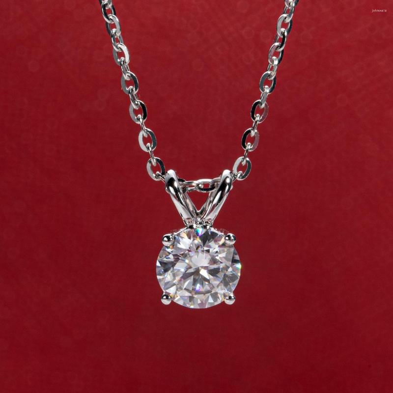 

Pendant Necklaces AnuJewel Real 14K Gold 1 D Color Moissanite Diamond Necklace 925 Sterling Silver Chain Gifts Wholesale