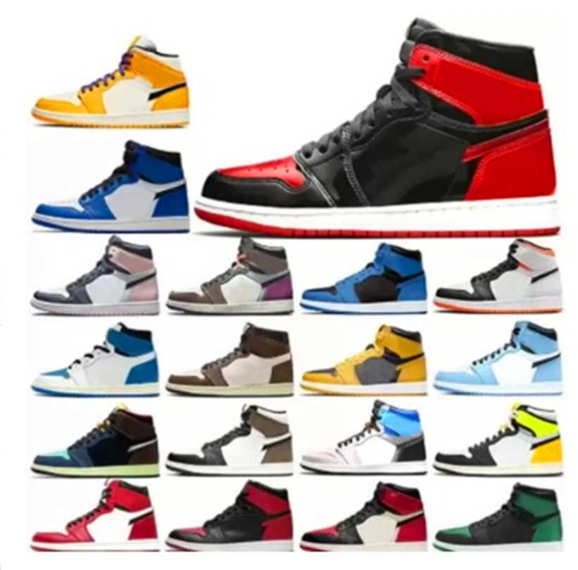 

New FashionAIR Mens Jumpman jordon 1 OG High basketball shoes mid aj chicago royal toe black metallic gold pine green black UNC Patent women, Pick the color you want