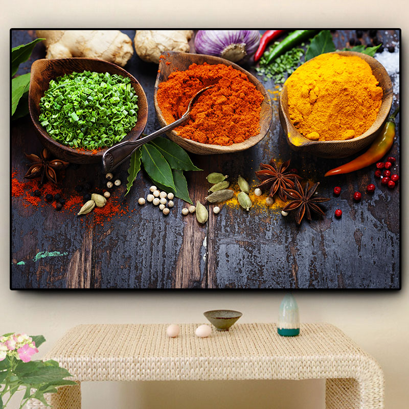 

Colorful Grains Spices Peppers Kitchen Canvas Painting Cuadros Posters and Prints Scandinavian Wall Art Food Picture Living Room