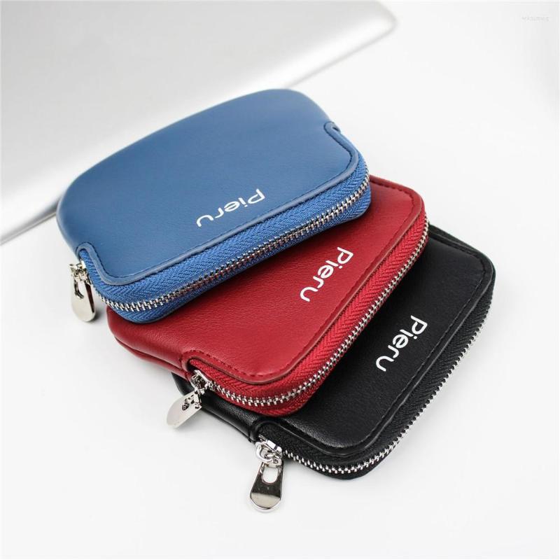 

Wallets Men Credit Mini Key Wallet Coin Purse Women's Purses Pu Leather Card Holder Zipper Business Case Soft Polyester Fiber 2022, Black