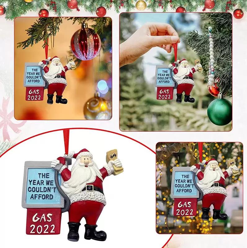 

Gas 2022 Santa Claus Christmas Tree Decoration Resin Gasoline Sign Room Decor Ornaments Pendant Fast Delivery CC