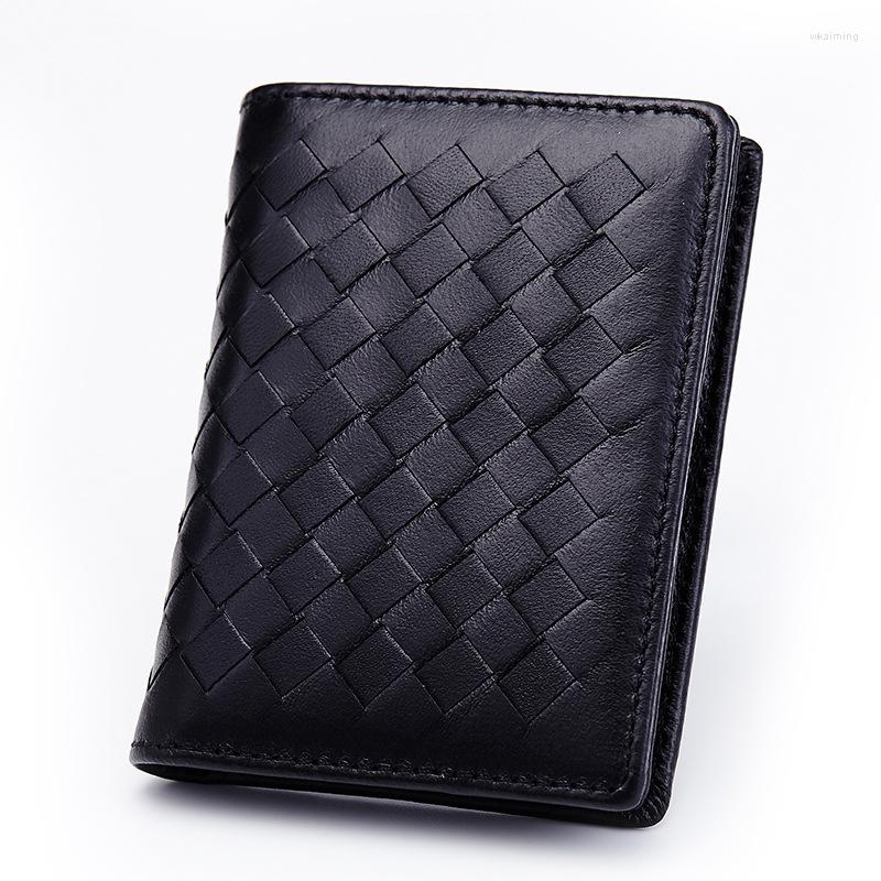 

Card Holders Fashion Large Capacity Women Men Holder Genuine Leather Business Travel Case Soft Sheepskin ID Coin Purse, Black
