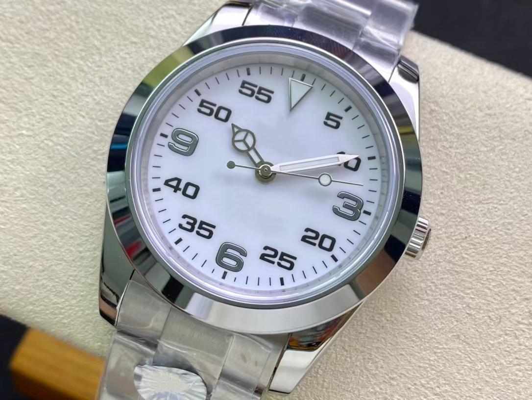 

Men's Mechanical Watch With Asia 2813 Improved Explorer Self-Winding Silver Dial 39MM White Literal 116900/216570/SS Digital Luminous Waterproof Watch