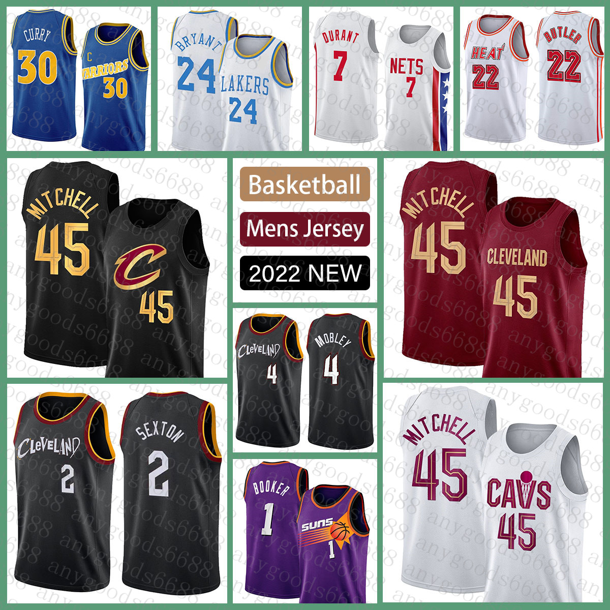 

New Basketball Jersey 45 2 4 Cleveland''Cavaliers''Men Donovan Mitchell Collin Sexton Evan Mobley Grey, Jersey(qishi