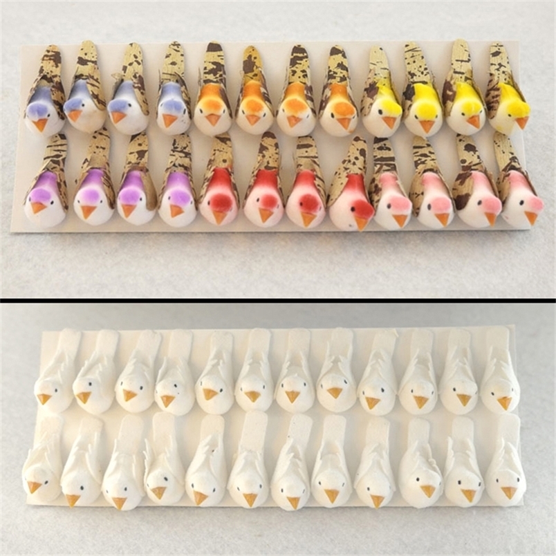 

Decorative Objects Figurines 24Pcs/set Mini Vivid Artificial Birds Foam Fake Bird Decor Home Garden Ornaments Multicolor Craft DIY 220902