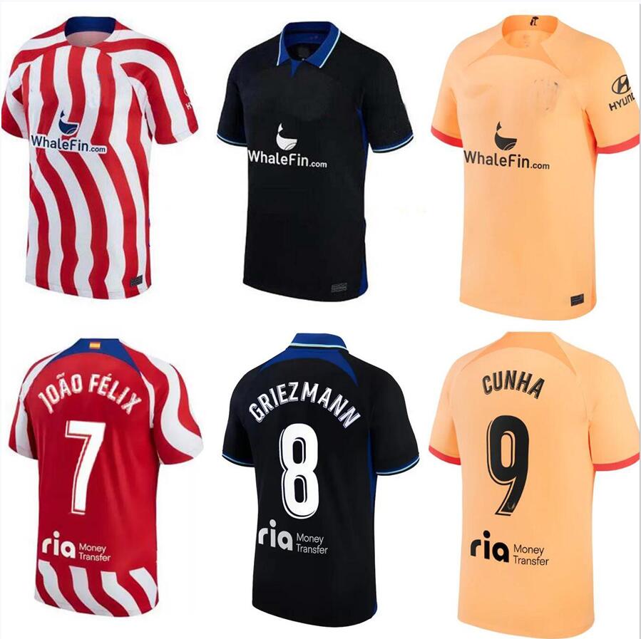 

Atletico MadridS soccer jerseys 22 23 JOAO FELIX home and away 3th 2022 M. LLORENTE Correa camiseta football shirts uniforms kids kit GRIEZMANN R. DE PAUL Cunha CARRASCO