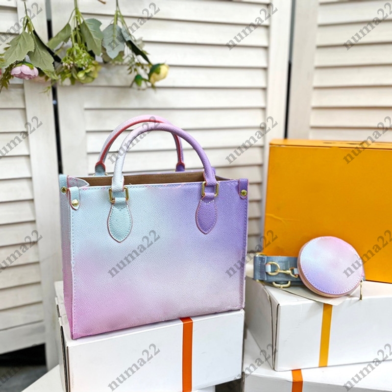 

wallet Genuine Leather Multicolor Onthego TOTE Shopping Bags Women Shoulder Crossbody Bags Designer Luxury Handbags Fashion Wallets High capacity Handbag, Bubble paper package