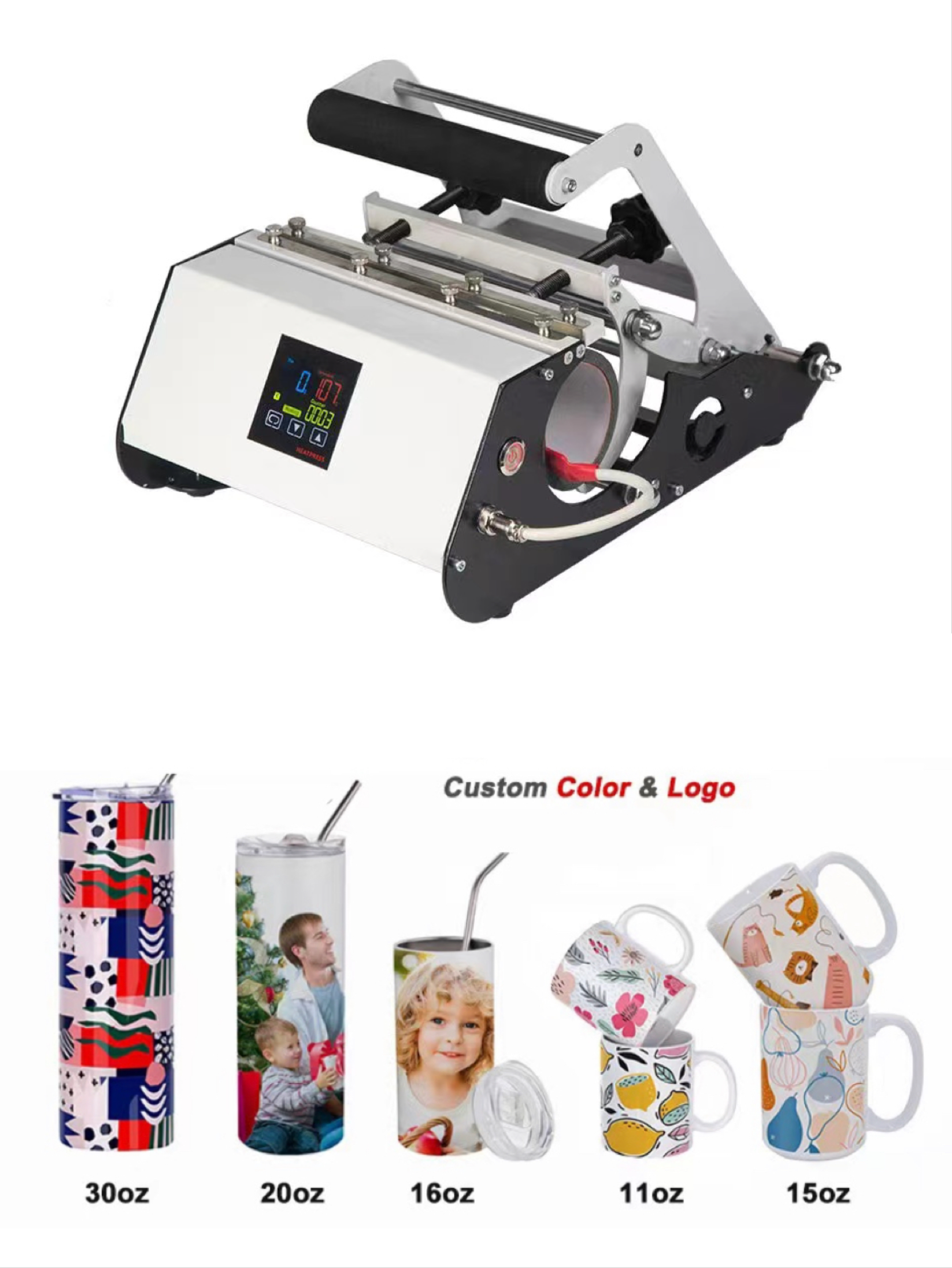 

Heat Transfer Machines Tumbler Press Sublimation Mug Press Printer Machines Compatible for 11oz 15oz 20oz 30oz Tumblers Mugs Water Bottles
