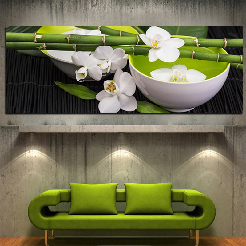 

Canvas Painting HD Print Green Bamboo Orchid Oil on Modern Sofa Wall Pop Art for Living Room Cuadros Decoration Poster unframed