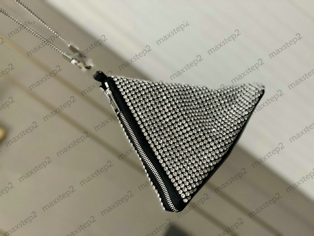 

Heiress Brick Package Triangle Tote Womens Designer Diamond HandBag Ladies Luxury Wallet Canvas Letters Slide Flexibly Rhinestone Medium Crystal Bags, Customize