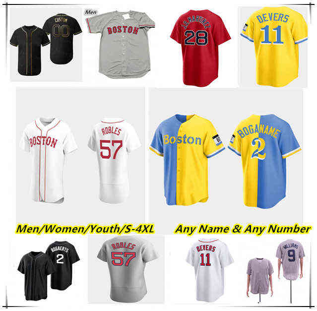 

College Baseball Wears Custom Boston City Connect Split Xander Bogaerts Jersey Rafael Devers J.D. Martinez Nick Pivetta Nathan Eovaldi Micha, Men retro grey