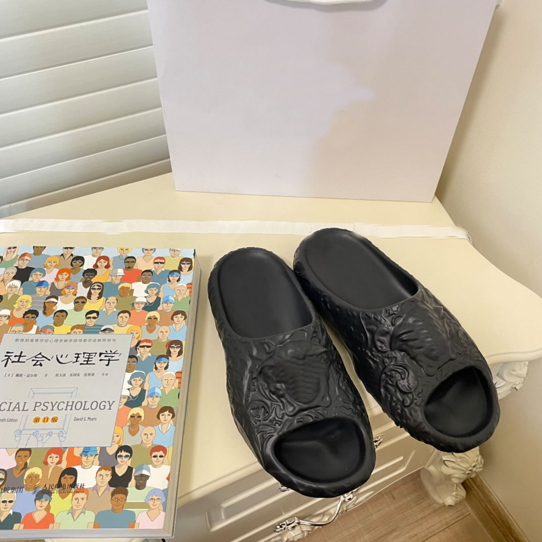 

2022 Dimension Slides Slippers Luxury Designer Men Women Sandals Rubber Foam Flats Slippers Lightweight Summer Beach Pool Shoes, Color1