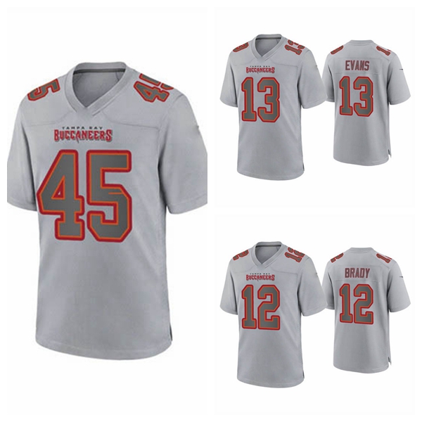 

Tampa''Bay''Buccaneers''Men's Jersey Tom Brady Mike Evans Devin White Grey Atmosphere Fashion Stitched football