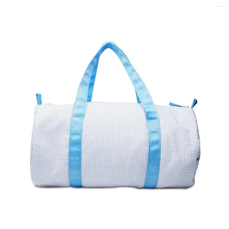 

Duffel Bags US Warehouse 25 Pcs Gingham Bag Baby Duffle Check Weekender Kids Outdoor Tote Overlight And Soft DOM1091856, Blue