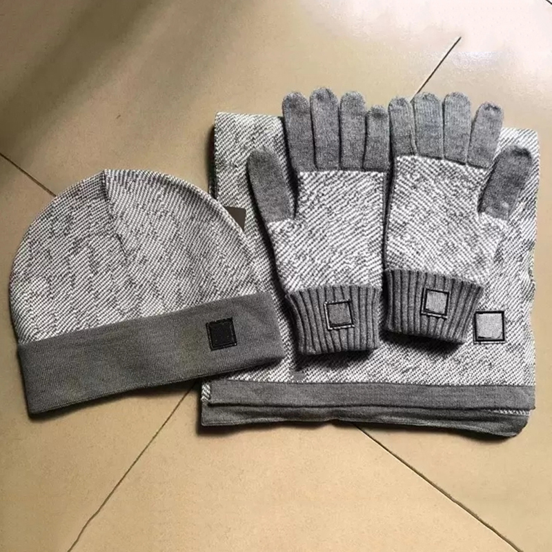 Chapeaux Echarpe Gants Ensembles Designer Hommes Bonnet Écharpe Gant Ensemble Chapeau De Luxe Bonnets Tricotés Écharpes De Ski Ensembles Unisexe