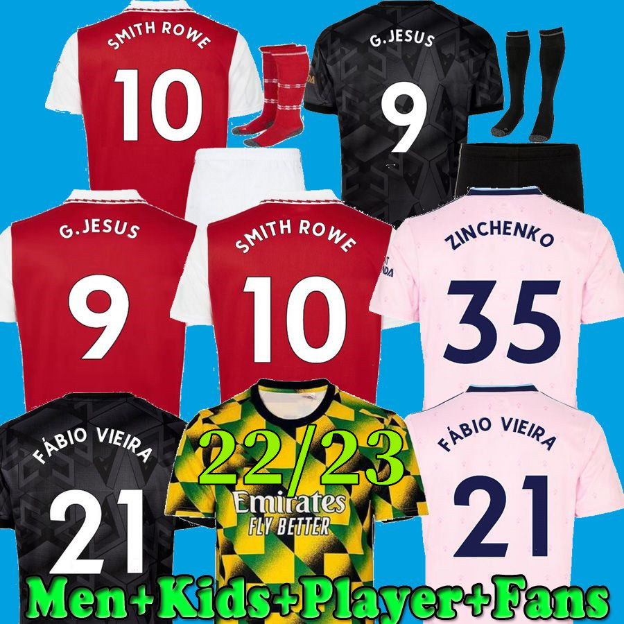 

22 23 JESUS SMITH ROWE TEES soccer jerseys SAKA Fans Player version ODEGAARD MARTINELLI ZINCHENKO 2022 2023 football shirt Men Kids Women kit sets arsen, Bag