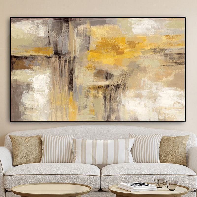 

70x140cm Gold Abstract Oil painting on Canvas Scandinavian Posters and Prints Wall Art Picture for Living Room Home Decoration