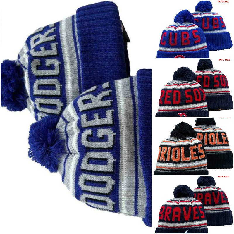 

Men Knitted Cuffed Pom Los Angels LA Beanies Hats Sport Knit Hat Striped Sideline Wool Warm BasEball Beanies Cap For Women's American All Team Skull caps, 22