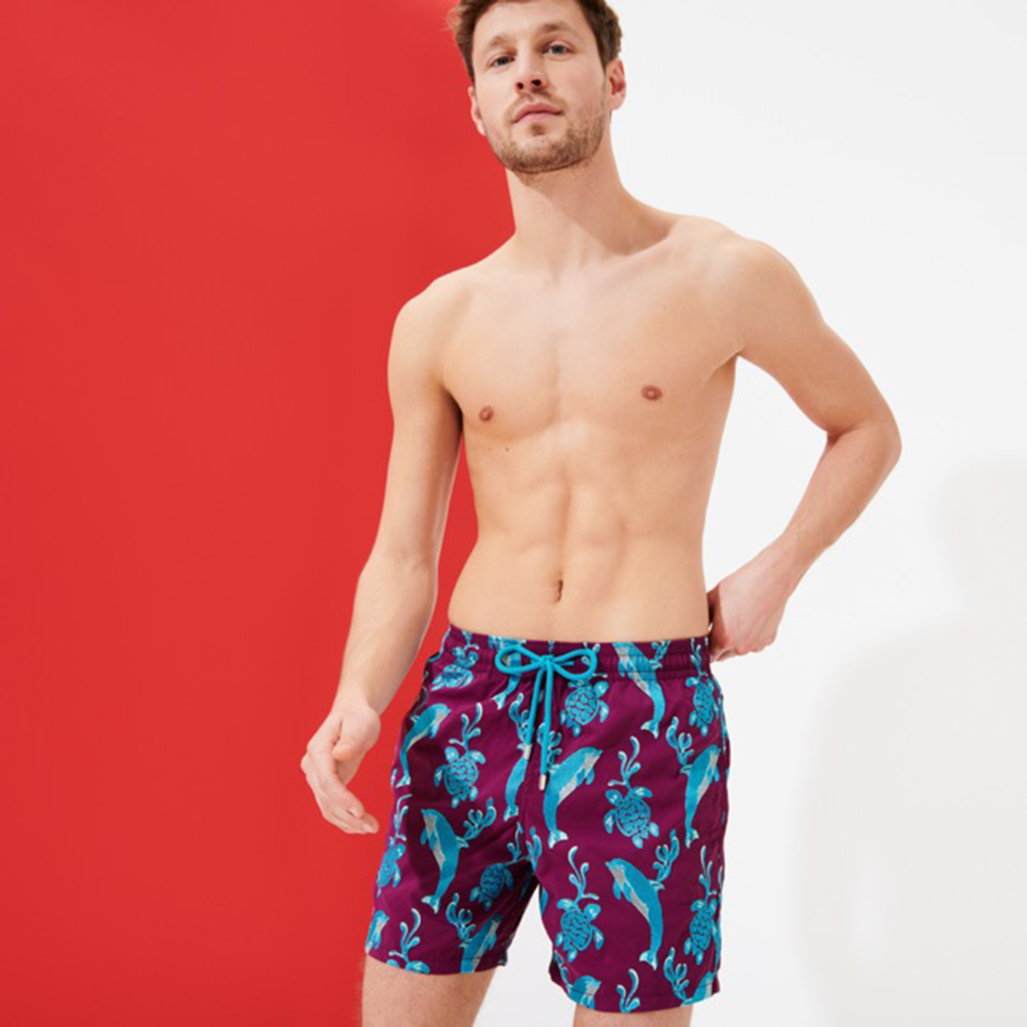 Vilebre Men's Shorts Men de maillot de bain Herringbones Turtles Summer Pantal