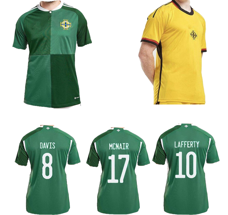 

northern Ireland soccer jerseys men kit women uniform 2023 MAGENNIS LAFFERTY 22 23 football shirt home away MCNAIR JONES EVANS maillot national team, Red