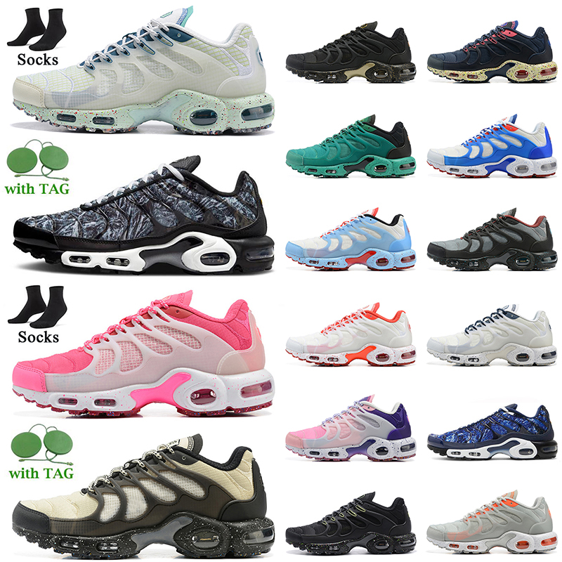 TNS Chaussures de course 2022 TOP Fashion TNED TN Plus Terrascape Taille 12 Femmes Mentes Trainers Sports Green Green Black Black à peine Volt Pu