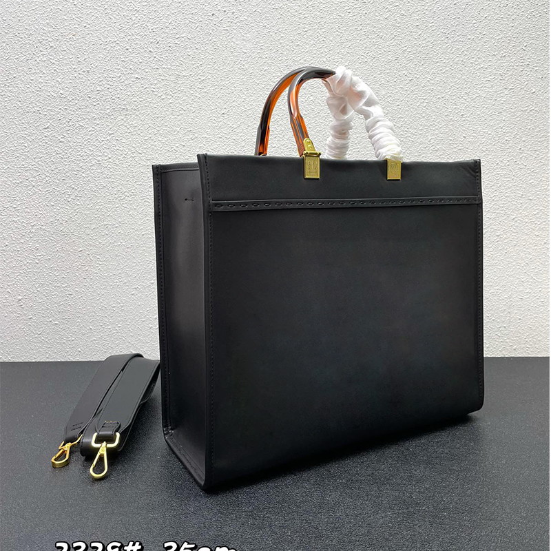

Designer tote bags Women Handbag Fashion crossbody Luxury work shopping or weekend outing Front brand logo Resin black handle long shoulder straps 35X17x31CM, Contact me
