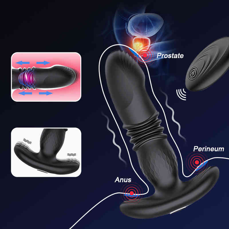 Vibrator Sex toys Massager TelescopicButt Plug Anal Wireless RemoteLZ5S1-image-799919407