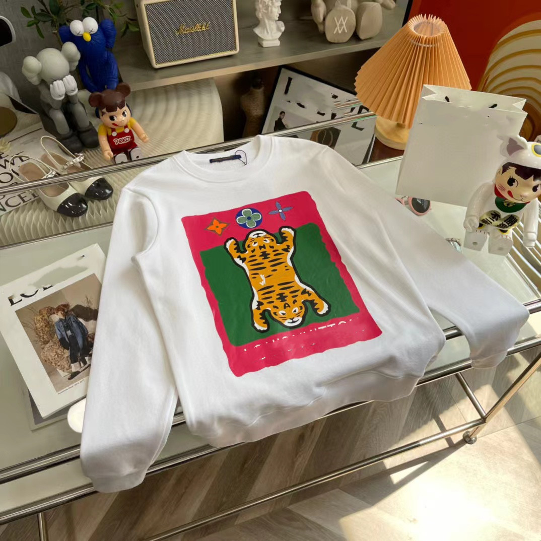 Designer top version Hoodie handmade 1V 2022 autumn and winter new two-headed tiger three-flower logo men's and women's same style roun