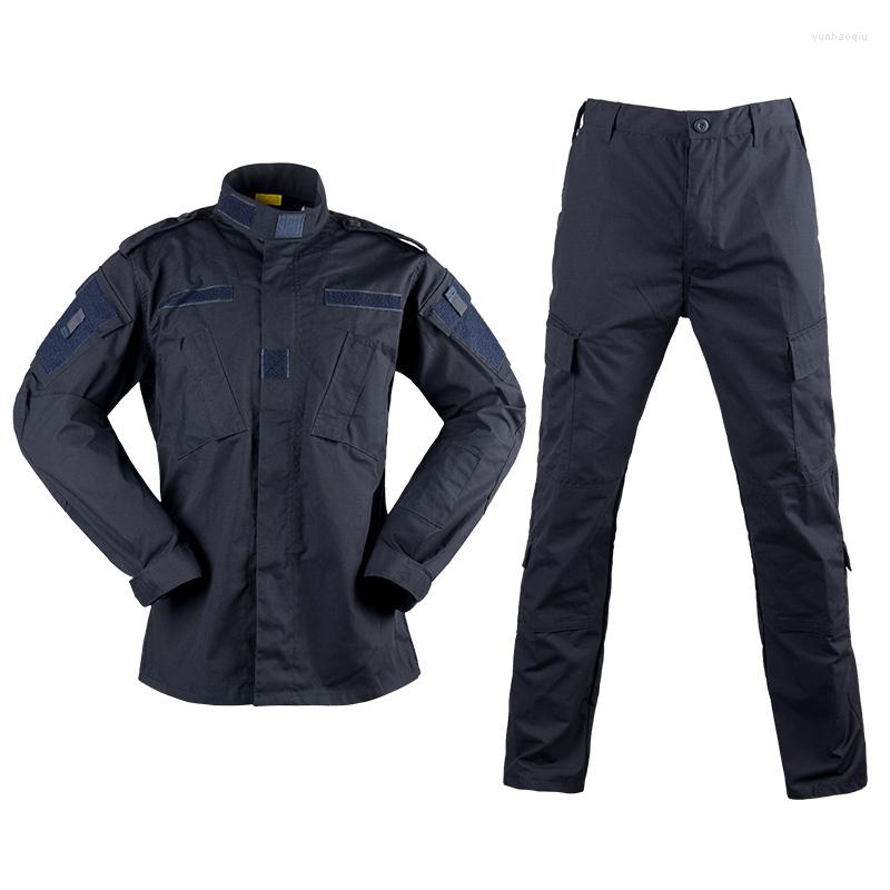 

Men' Tracksuits Men' Sets Navy Blue Army Uniform ACU Ribstop Uniforms Security Guards Uiforms, Black