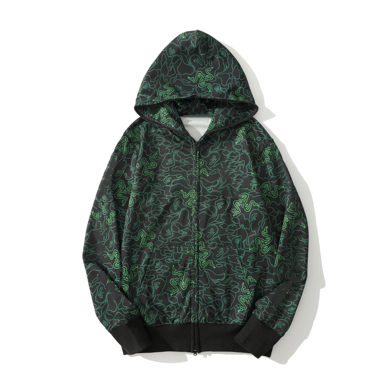 

designer Mens hoodies High quality tiger full zip hoodie jacket stylist men women color grid Harajuku sweatshirt Fashion co-branding Reflective shark hoodys 2-6, 1 button