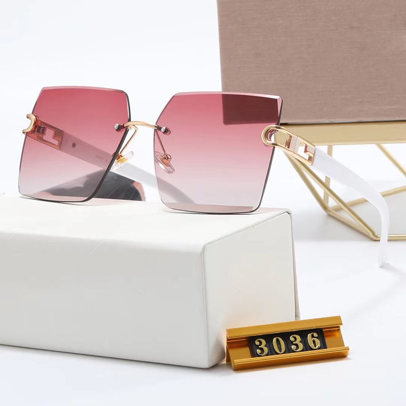 

New Designer Women Sunglasses Classic Frameless Square Classic Concise Design Beach Ladies Driving Outdoor UV400 sun Eyewear