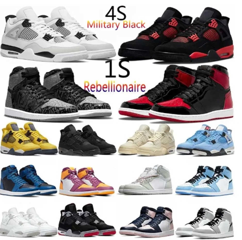 

MVP1111 shoes air OG 4 Retro jordon jorden 1 4s Basketball Shoes Men Sneakers Military Black Cat Red Thunder University Blue White Oreo Mens, 21