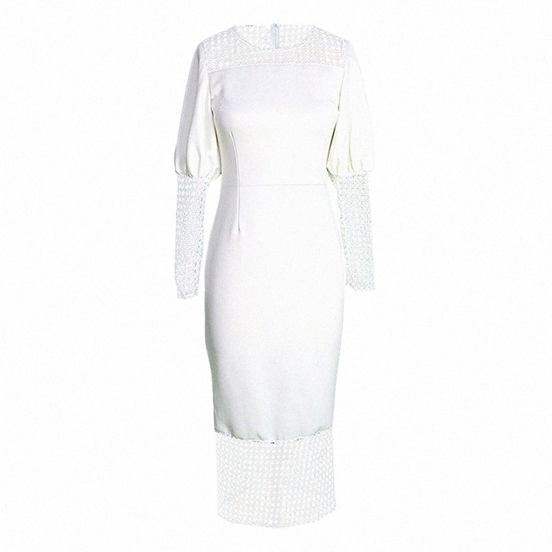 Casual Dresses white Dresses Women Long Sleeve Hollow Out O Neck Party Working Business Office Ladies Sheath Slim Dress Casual u4Cd#-image-799547040