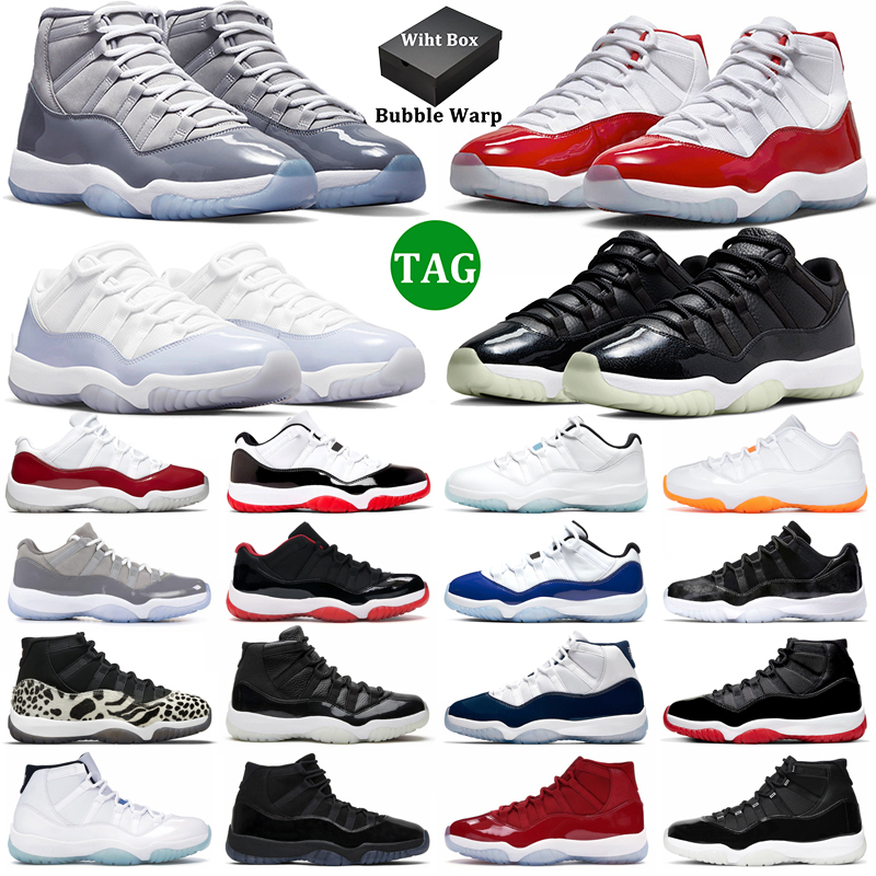 

With Box 11 Retro Basketball Shoes Men 11s Cherry Cool Grey Jubilee 25th Anniversary 72-10 Pure Violet Concord Bred Mens Women Trainers Sports Sneakers