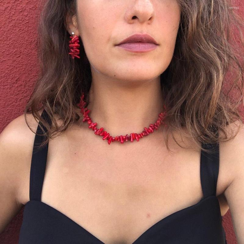 

Choker Meetvii Healing Jewelry Natural Crystal Necklaces For Women Ethnic Style Irregular Gravel Broken Stone