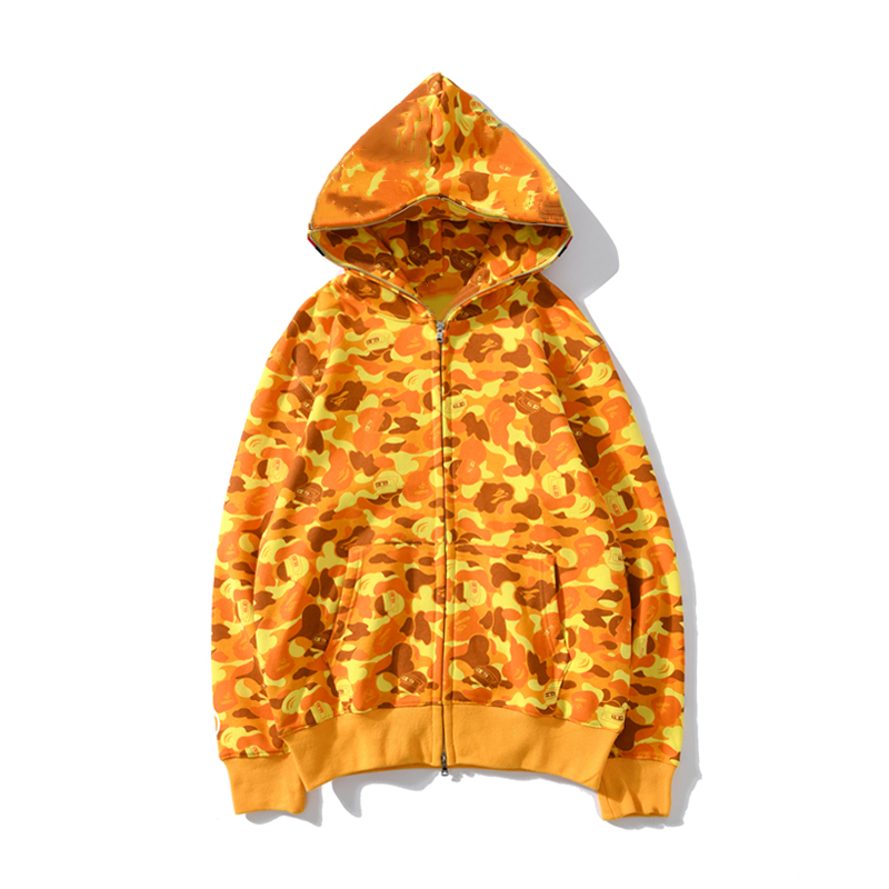 

High Quality designer Mens Hoodies Men Women Stylist shark full zip tie dye hoodie jacket color grid sta camo sweatshirt Fashion Luminous camouflage tiger hoodys 1-3, 1 button