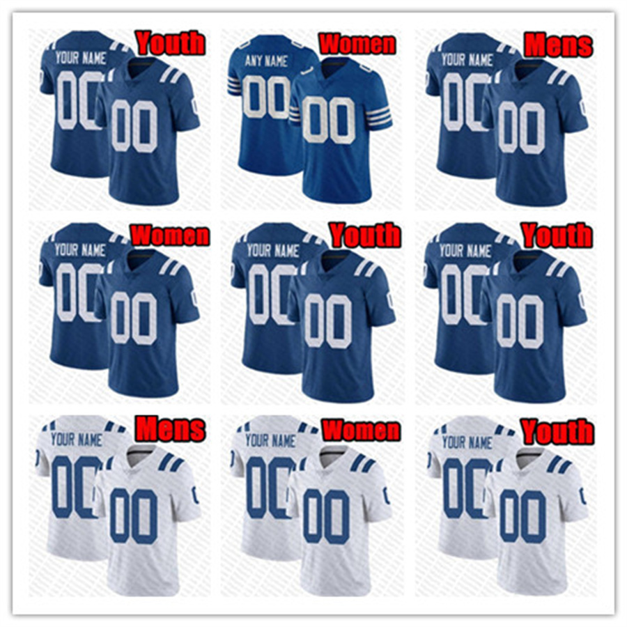 

Football Jerseys custom Indianapolis''Colts''2 Matt Ryan 18 Peyton Manning 53 Darius Leonar 28 Jonathan Taylor 56 Quenton Nelson, Color