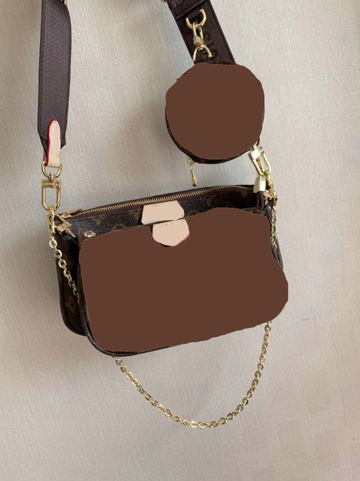 

brand designer 3pcs set Women handbags letter print shoulder bags PU crossbody ladies lady purse pouches coin phone clutch bag 010, Brown 010