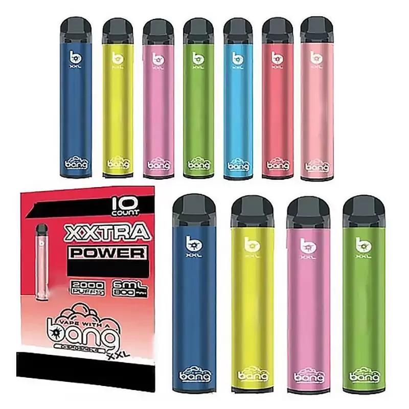 

Bang XXL Cigarette Disposable Vape Device Pen 2000Puffs 800mAh Power Battery 6ml Vapor Cartridge e Cigarette Portable Vaporizer