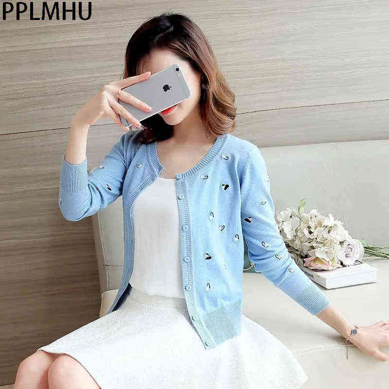 

Sweater Women Embroidered Loveshackfancy Cropped Knitted Vest Autumn Round Neck, Rose red