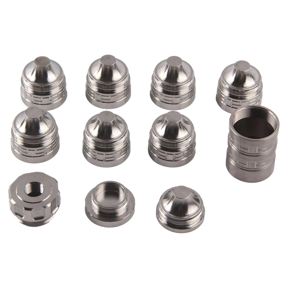 Kits de vis modulaires de filtre à carburant en titane de 6.7 ''L 1.34''OD 1.1875x24TPI coupe filetée 1/2x28 embout JIG 1-3/16x24TPI 5/8-24 boost
