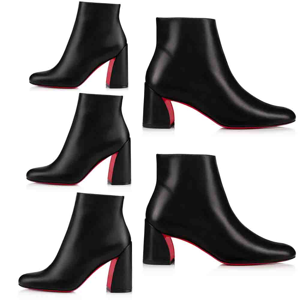 

23S Red bottom woman boot Black leather/suede women ankle boots luxury designer shoe Turela 55mm/85mm calfskin leathers block heels round toe luxury classic, 16