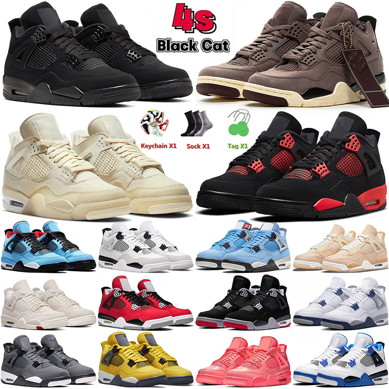 

Golf shoe Black Cat 4 4s IV Men Basketball Shoes Violet Ore Off Sail Red Thunder OG Jumpman University Blue J4 Messy Room Bred Jorda White Oreo Mens, B44 university pink 36-47