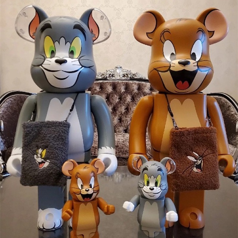 Bearbrick Figures 400% Violence Panda And Mouse Doll Building Blocks Bear Hand -made Decorations Doll Toys-image-800005803
