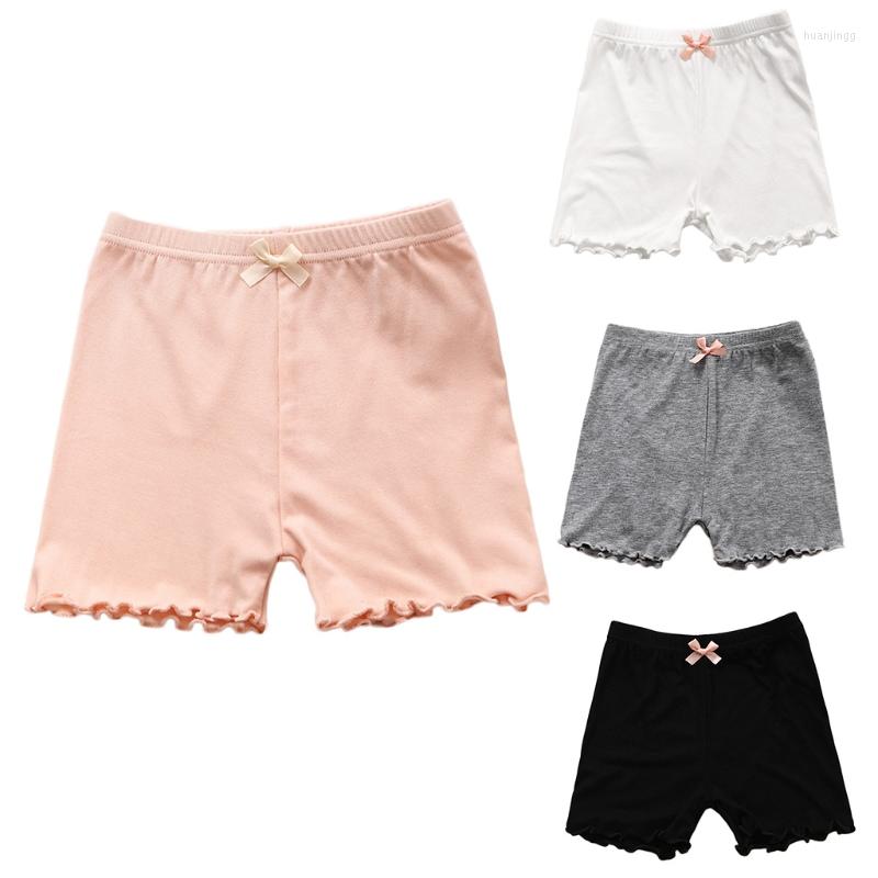 

Women's Panties Kids Girls Summer Dance Biker Shorts Solid Color Ruffled Hem Sweet Bowknot Sports Underskirt Safety Under Dress Pants, Black