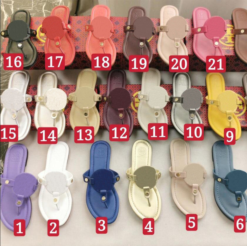 

Luxurys Brand Women Slippers Ladies Hollowed Out Sandals Pattern Flats Flip Flops Loafer Fashion Tories Slides Rubber Summer Outdoor Beach Shoes, 19